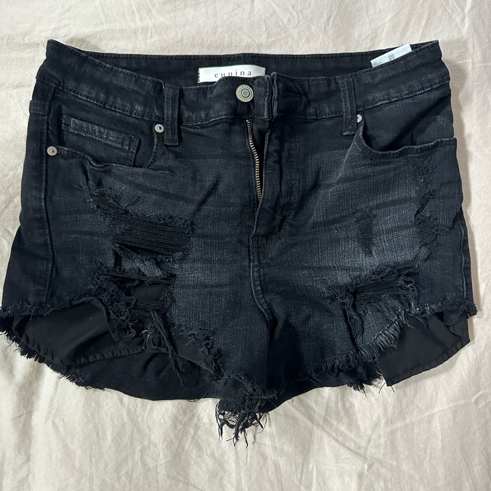 Eunina black denim shorts - size medium